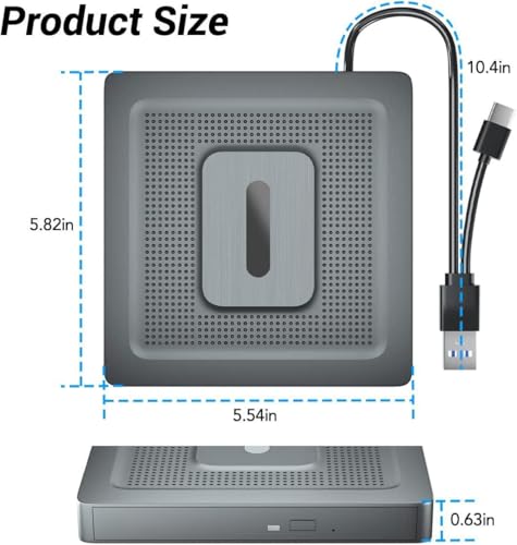 Unidad externa de DVD y CD USB para laptop portátil miniatura 7