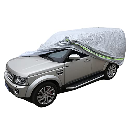 Image of Car Cover Waterproof All Weather for Automobiles, Outdoor Full Cover Rain Sun UV Protection for Land Rover Discovery 4 5 LR4 LR5 Auto Full Exterior Covers