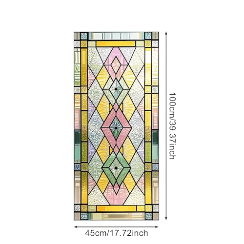 Vinilo adhesivo para ventana con diseño geométrico colorido 17.7 x 39.3 pulgadas miniatura 3