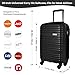 Luggage Depot 4 Pieces Suitcase Set, 14" & 20" Cabin Suitcases & 24" & 28" Lightweight Large Suitcases, ABS Hardshell with Security Locks & 360°Wheels, Complete Travel Solution in Black