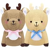 [クラックス] キーホルダー ニコヌイ にこぬい 2個セット お揃い もっちりほっぺが磁石でくっつく シカ ぬいぐるみ 111893 サイズ(約)：W105×H140×D95mm