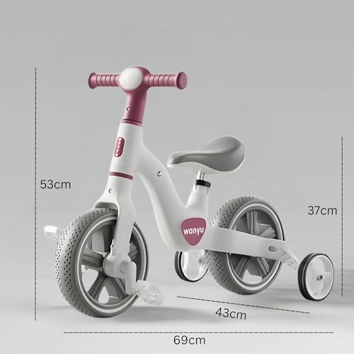 Image of TinyRover Toddler Balance Bike to Tricycle Trike - 3-in-1 Ride-On Toy with Non-Slip Grips, Cushioned Seat & Training Wheels for Boys Girls 2-5 Yrs