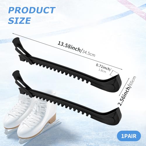 UXELY Ice Skate Guards Ice Skate Covers Ice Skate Blade Covers Figure 1 Pair of Adjustable Skate Guards for Hockey or Figure Skating(Black)