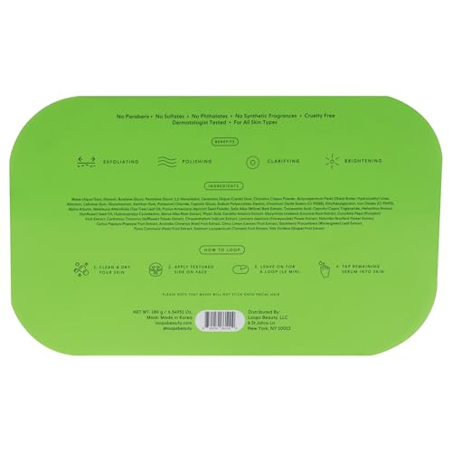 Image of LOOPS Fresh Peel - Resurfacing Hydrogel Korean Face Mask, 5pc | Gently exfoliate, polish, clarify & brighten, with fruit enzymes & BHA-rich willow bark, cruelty-free, suits all skin types