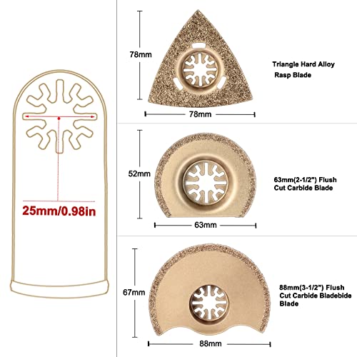 Ocr US_DBS010 Oscillating Tool Blades, 6Pcs Universal Carbide Oscillating Saw Blades Diamond Grit Multitool Saw Blades Set For Tile Grout Mortar Concrete Masonry Removal Grinding Cutting thumb #2
