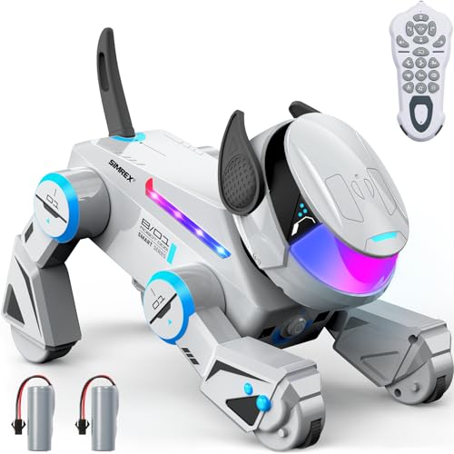 SIMREX Robot Dog Toys for Kids – Smart Interactive Robot Puppy with Bluetooth,Touch Sensor, Dance Tricks, LED Eyes, 2 Rechargeable Batterys, Gift...