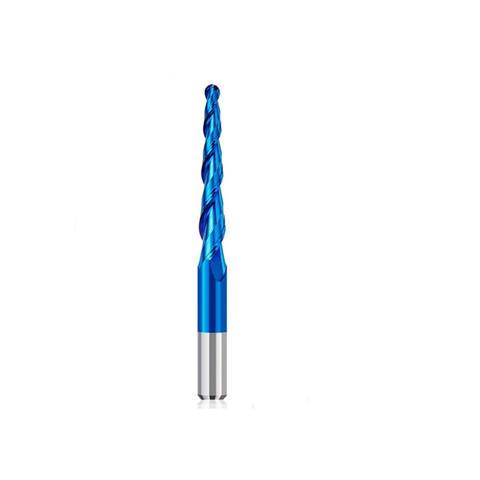 Fraise conique CNC en carbure R0.25x30.5xD6x75 pour usinage rigide