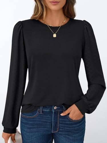 AUTOMET Womens Long Sleeve Tops Dressy Casual Blouses Business Shirts Fall Fashion 2025 Loose Fit Outifts Puff Trendy Clothes2