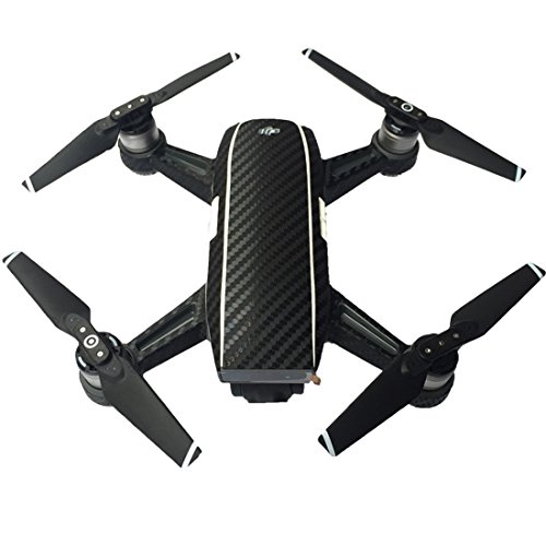 LoKauf Autocollant Etanche en Fibre de Carbone Film Protecteur pour Drone en Kit Sticker Skin Cover pour DJI Spark Spare Parts FPV Drone
