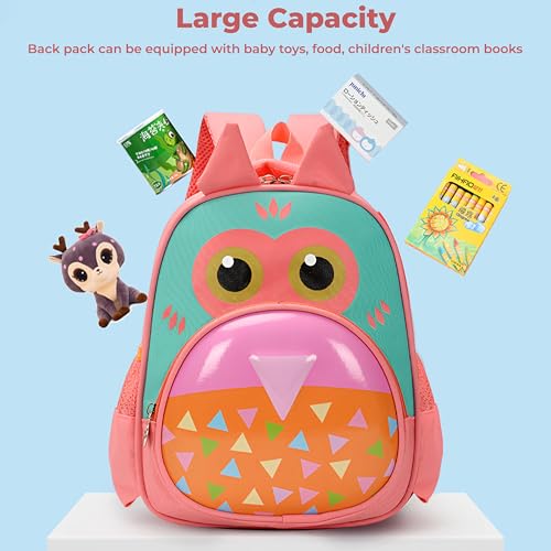 Image of Bembika School Bag The Perfect Children Backpack and School Bags for Kids Compact Stylish Backpack for Kids Exceptional-Quality Kids Kindergarten Backpack and Travel Backpack- (Owl|Peach)