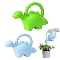 Ckuakiwu Dinosaur Watering Cans, 2pcs 1L Cartoon Animal Watering Can, Plastic Garden Watering Kettles, Water Spray Bottle for Indoor Outdoor Plant Flowers (Blue+Green)
