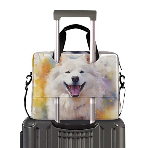 Maletín portátil portátil con estampado Samoyed para laptop 13-15.6 pulg miniatura 3