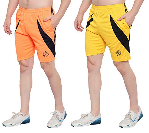 Image of DIA A DIA Men's Polycotton Running Sports Gym Shorts Pack of 2