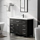 LUCKWIND 48' Modern Bathroom Vanity and Sink, Black-1