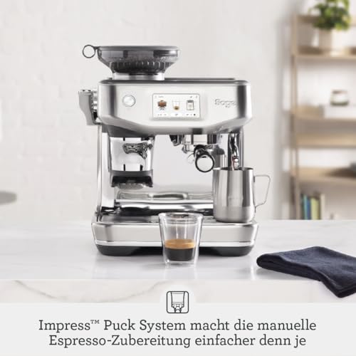 Sage - The Barista Touch Impress - Kaffeemaschine mit automatischer Milchaufschäumung, integriertem Mahlwerk & Cold Brew-Funktion - Intelligente Dosierung, assistiertes Tampern - Schwarzer Trüffel 2