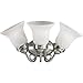 Grey 3-Lt. Bath Bracket with Etched Alabaster Glass Shades P3369-09 by Progress Lighting