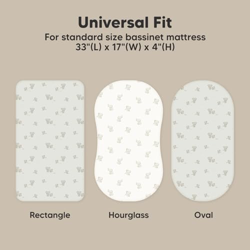 2-pack organic bassinet sheets for girls boys - 100 cotton bassinet mattress sheets compatible with halo bassinest swivel sleeper graco baby delight chicco unisex fitted bassinet sheets elly