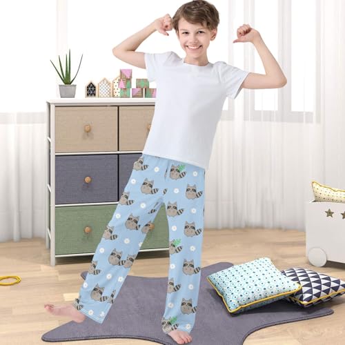 Boy's Pants Seagull Puffin Blue Wave Jogger Pants Elastic Waist Long Bottoms Trousers with Pockets 6-14 Years4