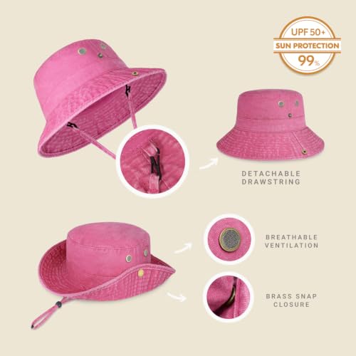 Image of Hot Summer Bucket Hat - Trendy Cotton Sun Hat for Beach, Golf, Fishing