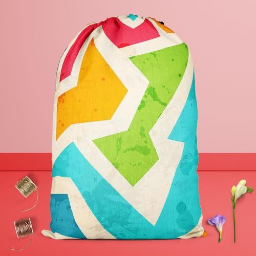 Image of ArtzFolio Geometric D1 | Reusable Sack Bag | Bag for Gym, Storage, Vegetable & Travel