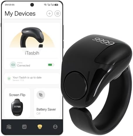 XG.&co Zikr Smart Ring,Adjustable Ring Finger Counter, Tasbeeh Co...