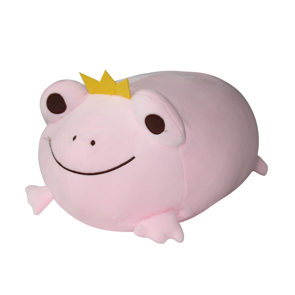 AIXINI16.5 inch Cute Plush Crown Frog Stuffed Squishy Animal Toy, Super Soft Hugging Plush Pillow Gifts for Bedding, Kids Sleeping Kawaii Pillow-Pink