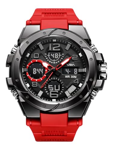 Image of V2A Styrke 5110 Analog Digital Watch for Men | Hybrid Multi Display Dial | Alarm Stopwatch Day Date 12 /24 Hr | TPU Strap | 30M Water Resistant