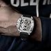 CIGADesign Z Series Automatic Mechanical Watch, Luxury Skeleton Wristwatch Tonneau with Leather and Silicone Strap Stainless Steel Business Dress Waterproof Timepiece Gifts for Men and Women