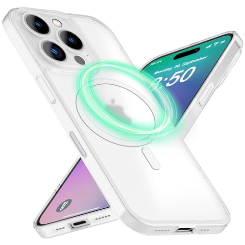 JOKIPE Custodia Magnetica Per IPhone 16 Pro Max - Trasparente Anti-ingiallimento, TPU + Acrilico, Ultra Sottile, Compatibile MagSafe E Ricarica Wireless - 3