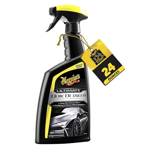 Meguiar's Ultimate Quik Detailer, Mist & Wipe Car Detailing Spray, Removes Light Contaminants, Boosts Shine, and Adds Water Beading, Quick Detailer Spray that Keeps Paint and Wax Looking Fresh,24 Oz