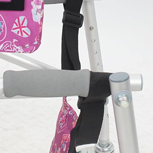 Déambulateur pliable léger avec hauteur ajustable et assise de repos intégrée