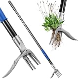Heavy Duty Stand Up Weeder with Ejection Handle, Standing Weed Puller with Steel Handle, Gardening Tools,Weeder with Steel Claw, Weed Remover Tool Without Bending, Pulling,Kneeling.Weeding Tool.
