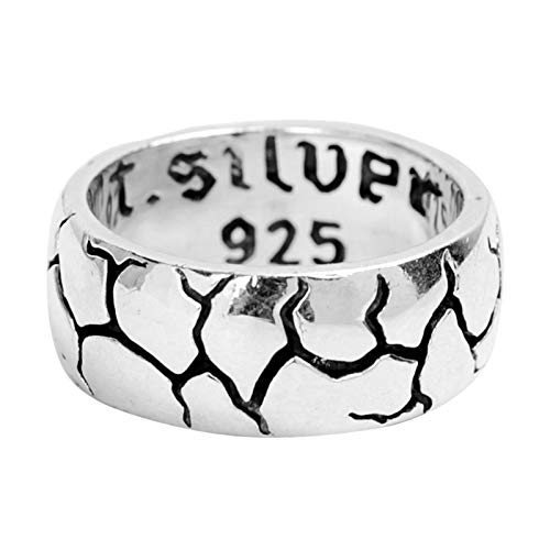 Bague argent fissure 9mm homme au style punk minimaliste