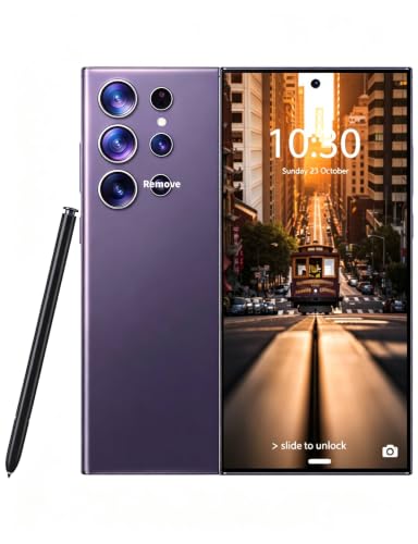 Image of Unlocked Phone 5G C24 Ultra 8GB+256GB Large Storage Smart Phone | Android 14 Cell Phone, 6800 mAh Battery Unlockedphone, 6.8-inch /Dual SIM [Works with T-Mobile, AT&T] Grape Purple