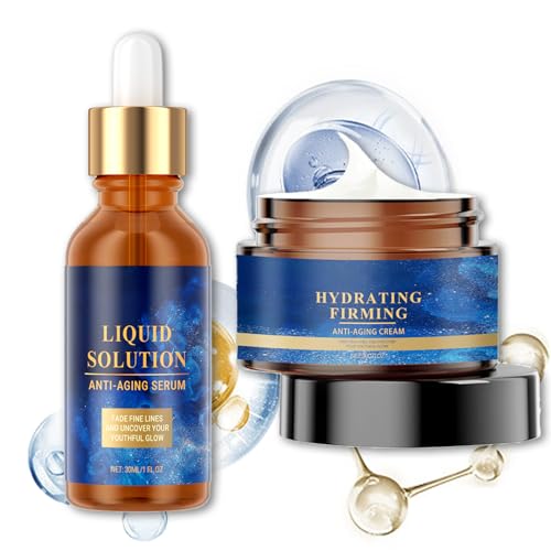 2PCS Olavitas Anti Wrinkle Serum & Cream | Liquid Solution for Smooth Skin | Plump Skin Refine Pores & Improve Firmness | Facial Care Gift Set