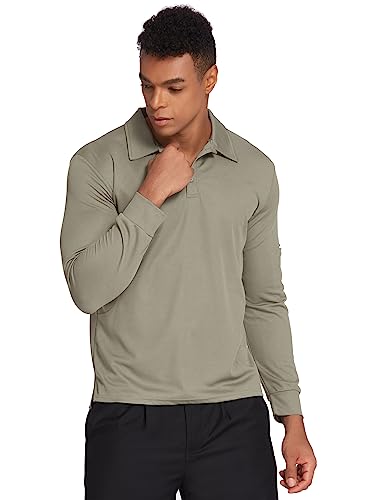 Image of Deyeek Men's Polo Shirts Long Sleeve Golf Polo Shirts for Men Quick Dry UPF 50+ Sun Protection Polos Casual Collared Shirts