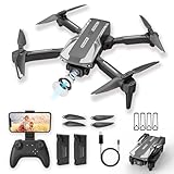 Drones For Kids Beginners - Foldable HD 1080P Drone with Camera,Wifi Remote Control And 2 Batteries, RC Quadcopter with Gestures Selfie,One Key Start,360° Flips,Full Guards,Headless Mode,Boys Toys/Gifts(Charcoal)