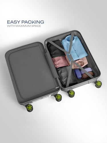 Image of Safari Tazzo 8 Wheels 66cm Medium Size Trolley Bag, Hard Case Polycarbonate, 360º Wheeling Small Check in Luggage, Suitcase for Travel, Trolley Bags for Travel, Printed