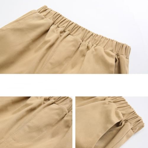 Boys Spring Fall Causal Pants School Pants Adjustable Elastic Waist Sweatpants Flat Front Straight Fit Trousers4