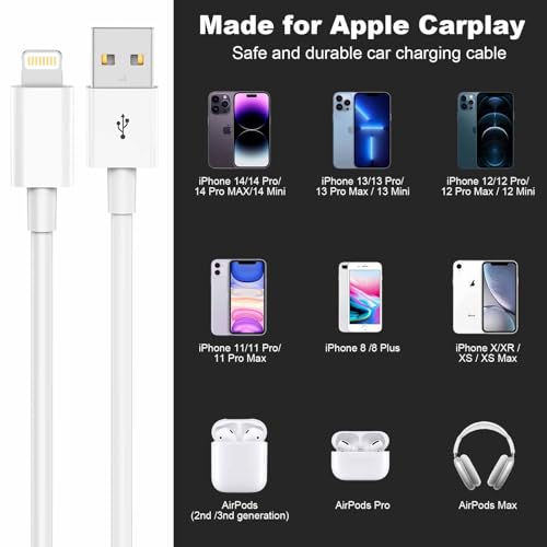 Cable Carplay para coche Snisre USB A a Lightning compatible con iPhone 14 4