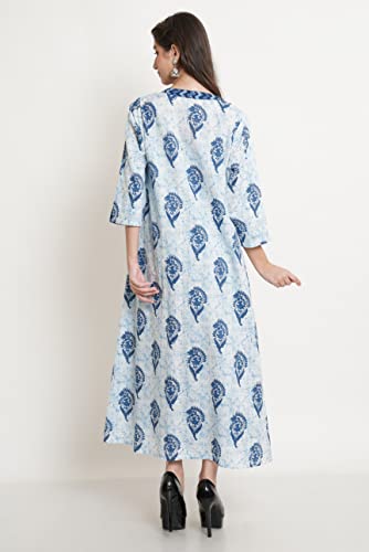 Image of COTLAND Fashions Jaipuri Cotton Flared Strappy Dress with Jacket for Women