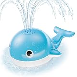 Baby Bath Toys for 6-12 Months, Rechargeable Bath Toys for Babies 6-18 Months, Whale Bath Toy Sprinkler for Toddlers 1-3 2-4, Light Up Bath Toys for Kids, Infant Kid Baby 2 3 4 5 Shower Gifts