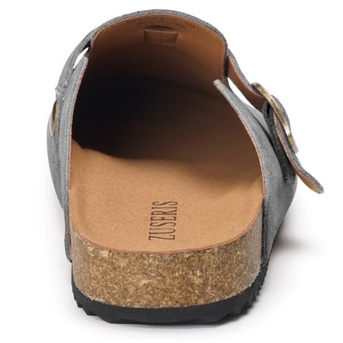 Image of ZUSERIS Suede Clogs for Women Men Wide Width Leather Mules