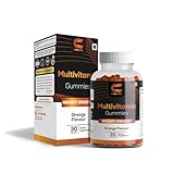 CHARMSVEDA Multivitamin Gummies – Energy, Immunity & Overall Wellness with DHA, Vitamin C, Zinc & Antioxidants – Orange Flavour – 30 Gummies