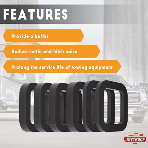 Image of 6 Pack - Multiple Size Combination,2 Inch Hitch Receiver Silencer Pad - Compatible with Most 2 Inch Trailer Hitch Receiver
