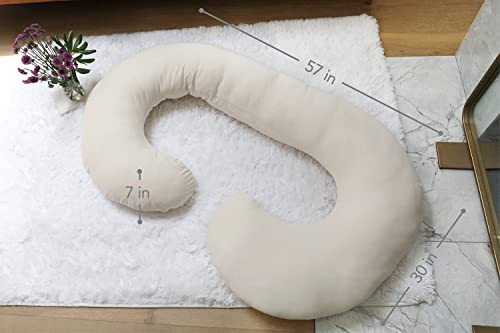 Image of Safe Multifunctional Microfiber U Shaped Pregnancy Pillow /Maternity Pillow. (Beige-C-2)
