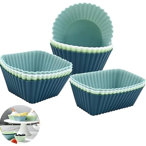 Tyrzol 12PCS Reusable Silicone Baking Cups Cover