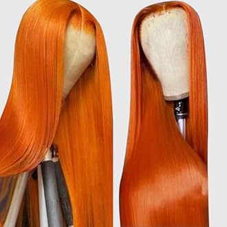 5x5 Ginger Lace Closure Wigs Human Hair 5x5 HD Straight Ginger Wig Human Hair Pre Plucked with Baby Hair 180 Density Glueless Wig 350 Colored Ginger Orange Wig Human Hair for Women 20inch