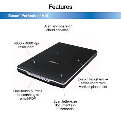 Epson Perfection V19 Color Photo & Document Scanner with scan-to-cloud & 4800 dpi optical resolution , Black - Image 5