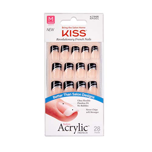 Kiss Salon Acrylic Nude French Nails, Serenity, 31 Count